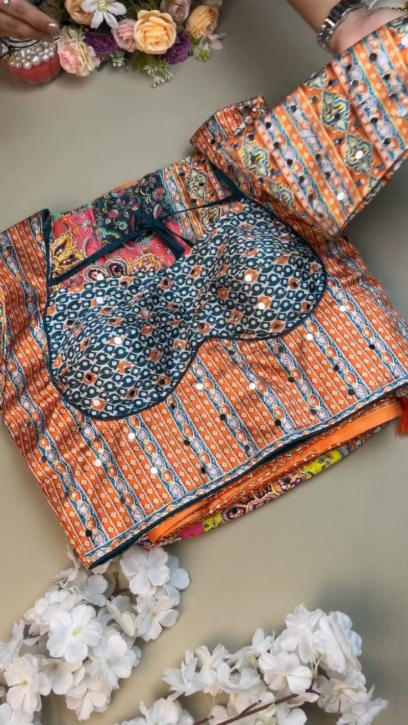 Vibrant Bohemian Mirror-Work Co-ord Set – Available in Multicoloured & Teal Accents - Image 2