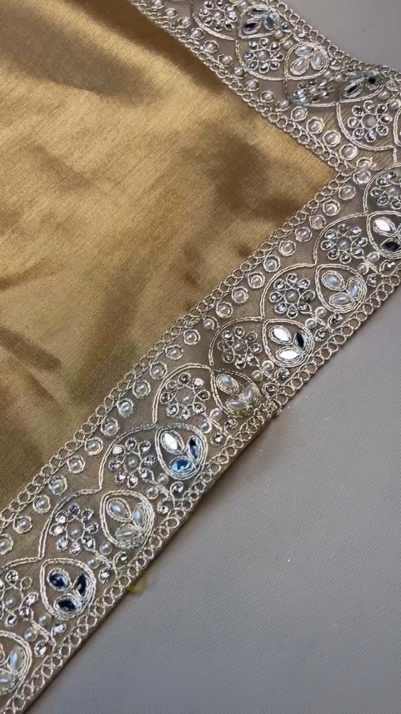 Opulent Gilded Silk & Metallic Shimmer Ethnic Ensemble β Available in Gold & Silver-Gold - Image 4