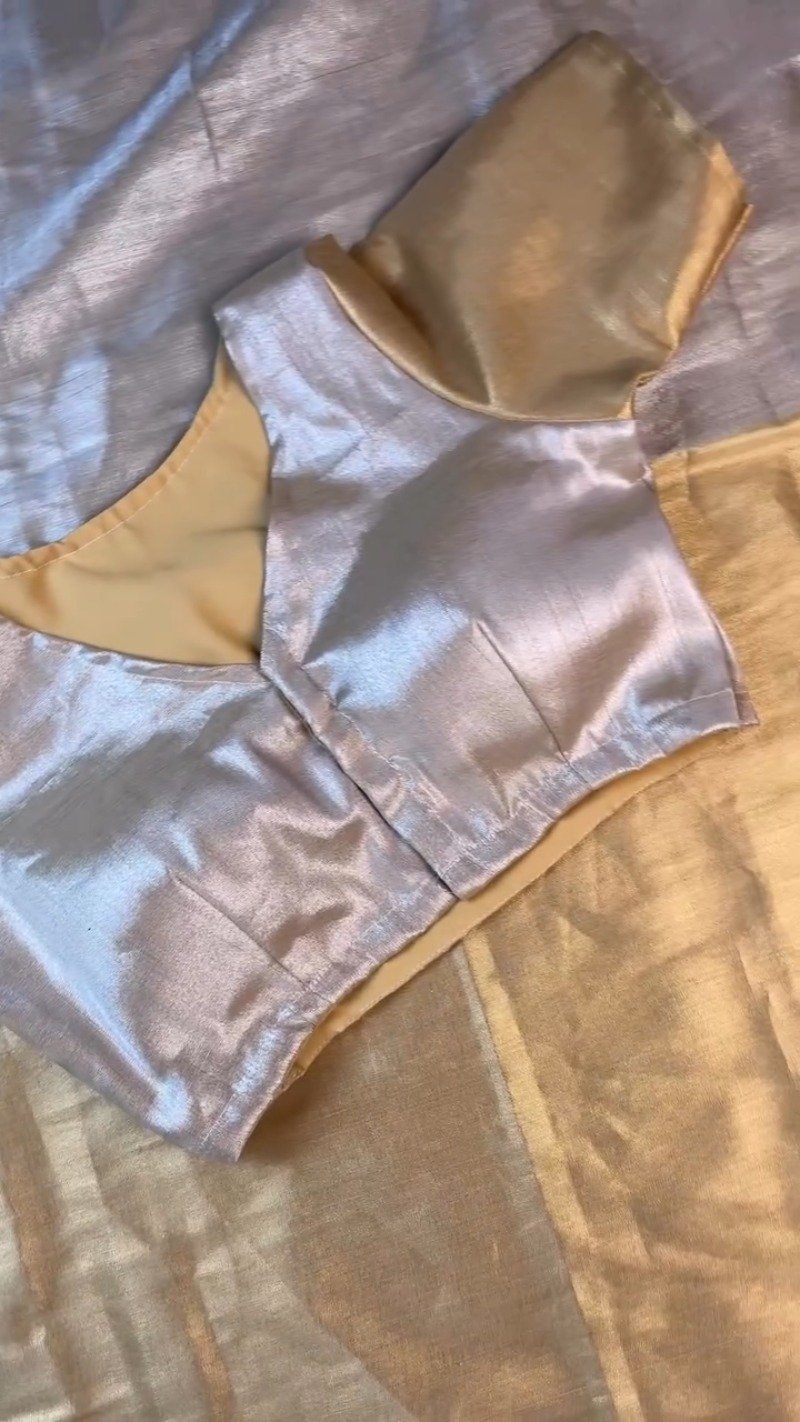 Opulent Gilded Silk & Metallic Shimmer Ethnic Ensemble β Available in Gold & Silver-Gold - Image 6
