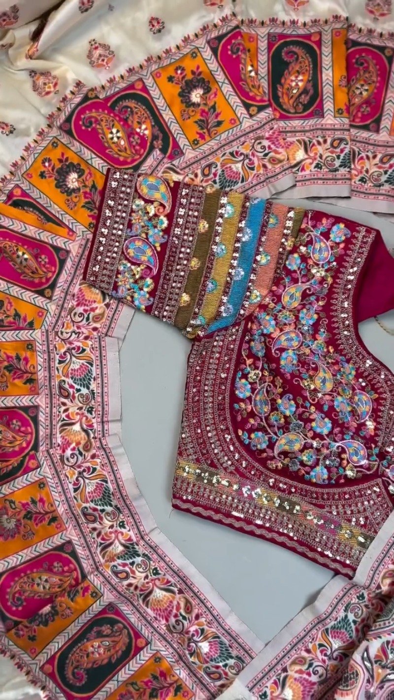Opulent Festive Lehenga Set with Intricate Mirror Work β Available in Traditional Crimson & Pure Ivory