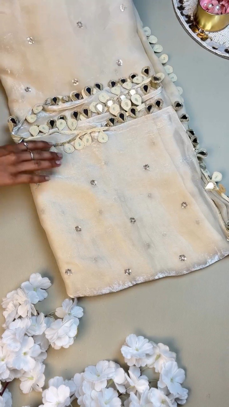 Ethereal Ivory & Regal Maroon Embellished Ethnic Ensemble – Available in Ivory & Maroon - Image 2