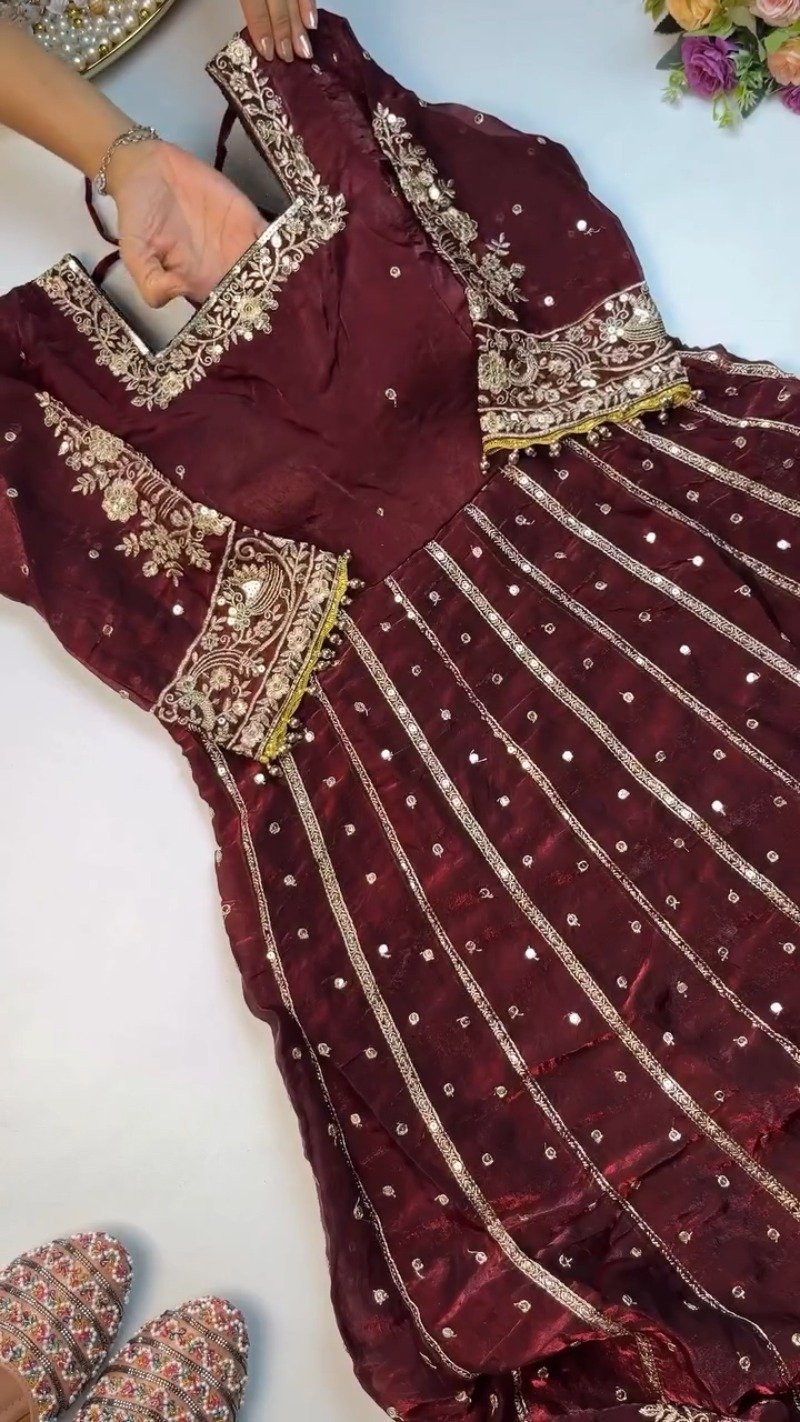 Regal Embroidered Silk Kurta & Dupatta Ensemble β Available in Burgundy & Midnight Black