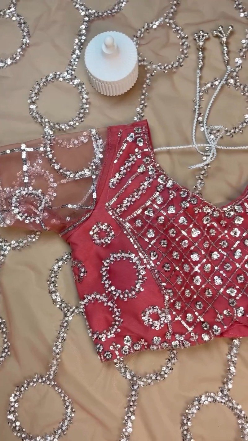 Enchanting Rose-Dust Embellished Sequined Ensemble β Available in Rose-Dust & Champagne Gold - Image 4